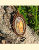 macrame náhrdelník zlatý labradorit